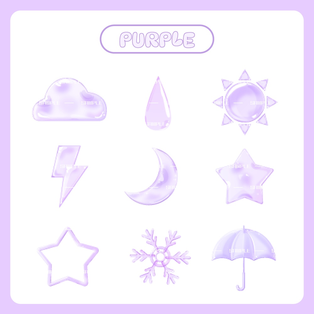 【わんコメ】透け感スタンプ ✦天気ver.✦【カラバリ7色】