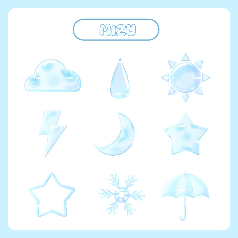 【わんコメ】透け感スタンプ ✦天気ver.✦【カラバリ7色】