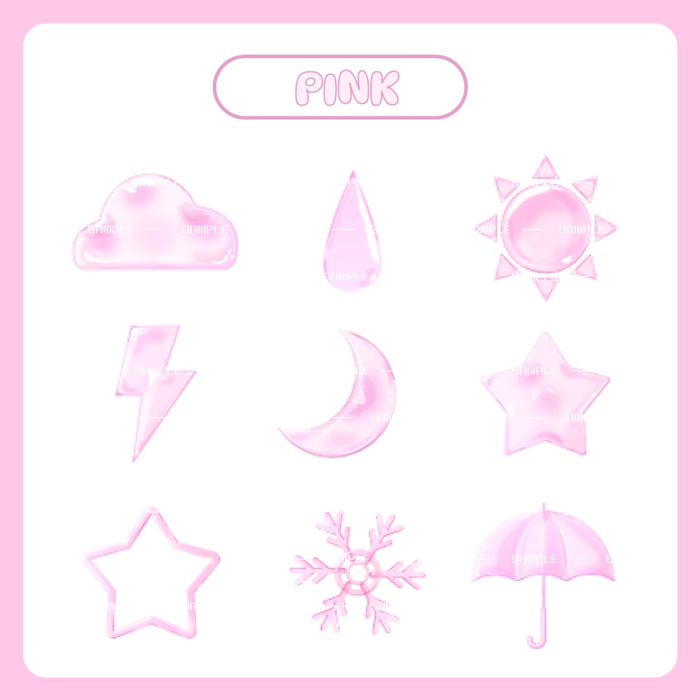 【わんコメ】透け感スタンプ ✦天気ver.✦【カラバリ7色】