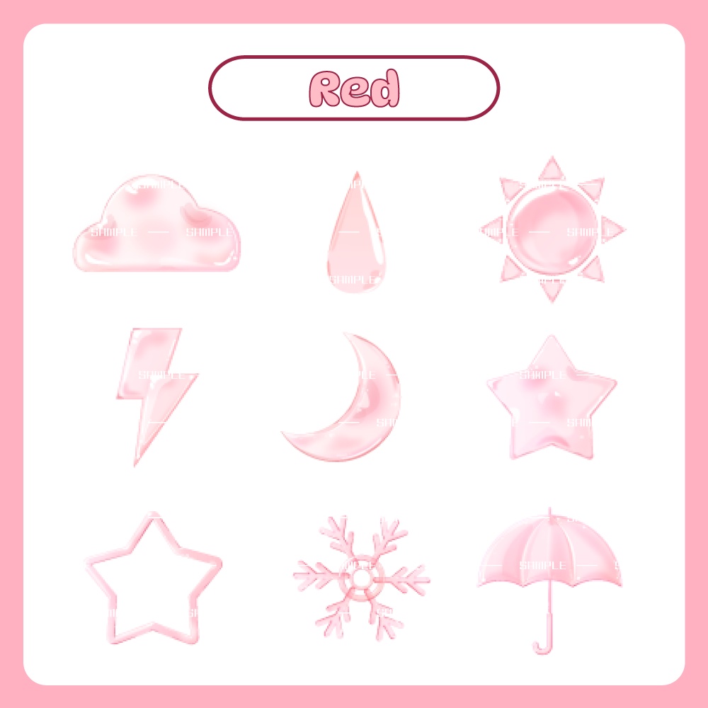 【わんコメ】透け感スタンプ ✦天気ver.✦【カラバリ7色】