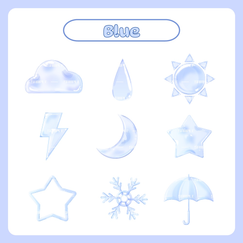 【わんコメ】透け感スタンプ ✦天気ver.✦【カラバリ7色】