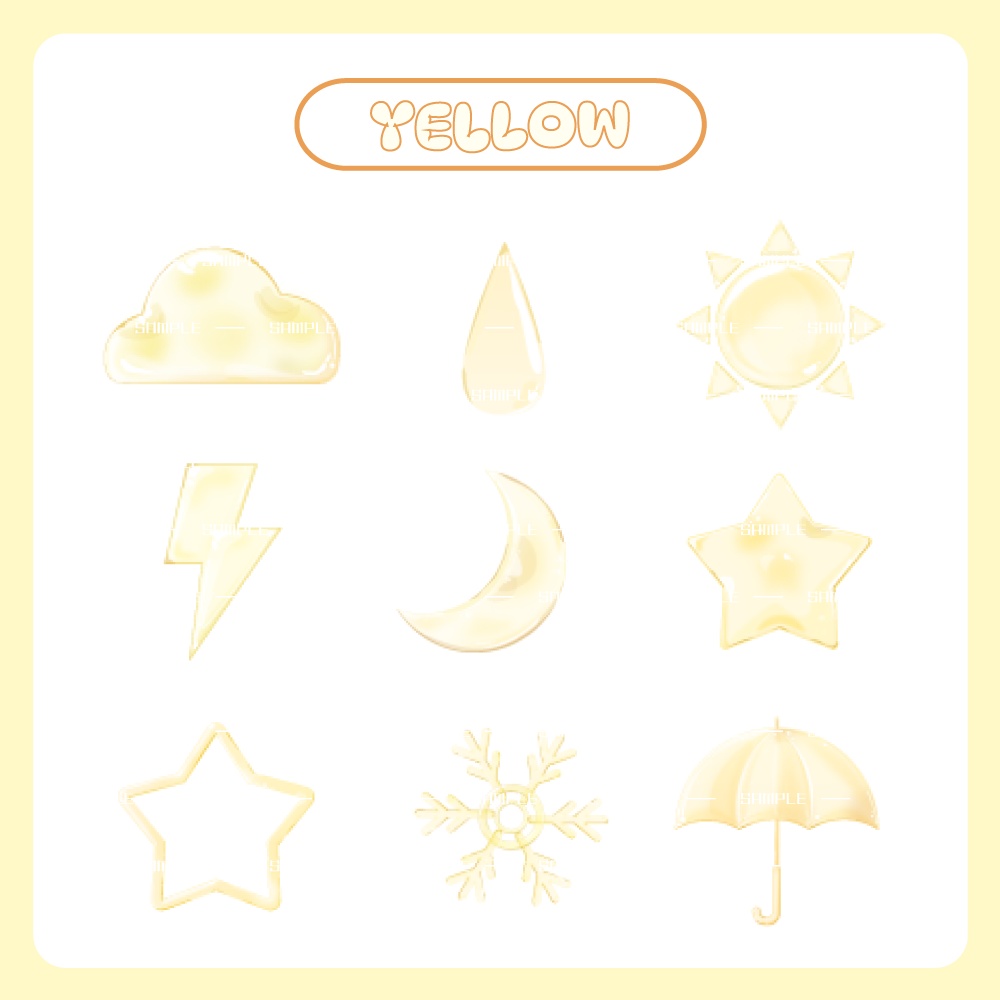 【わんコメ】透け感スタンプ ✦天気ver.✦【カラバリ7色】