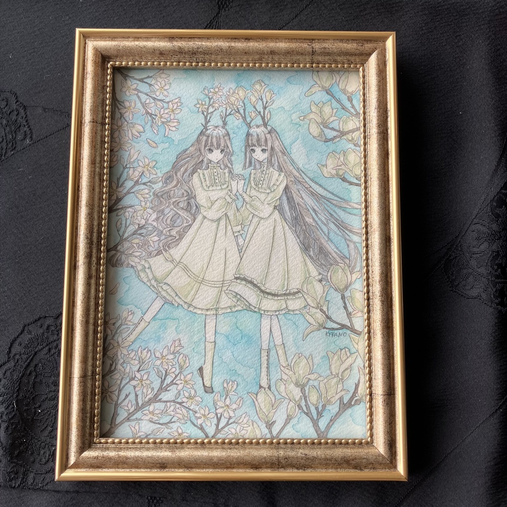 額装作品「おきて、春だよ」