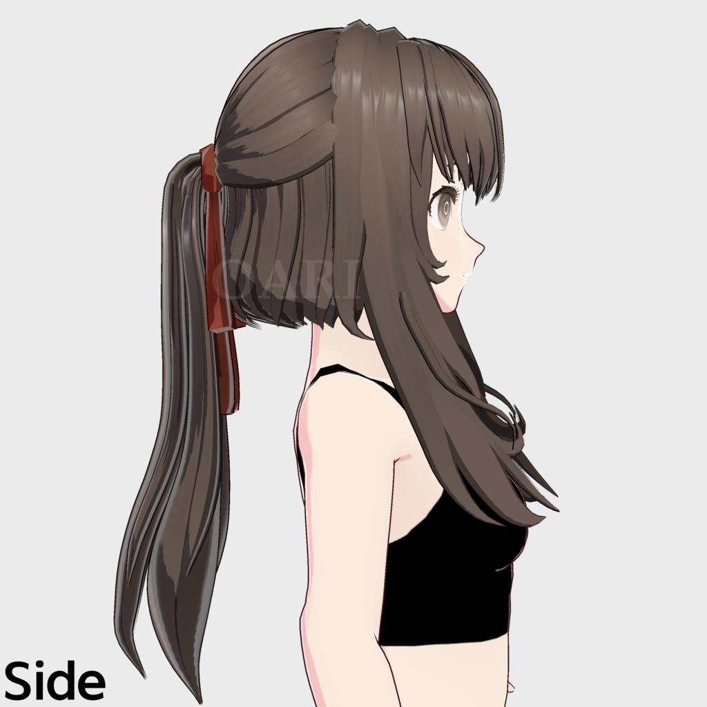 【VRoid】ローポニーテールヘアプリセット / low ponytail hair preset