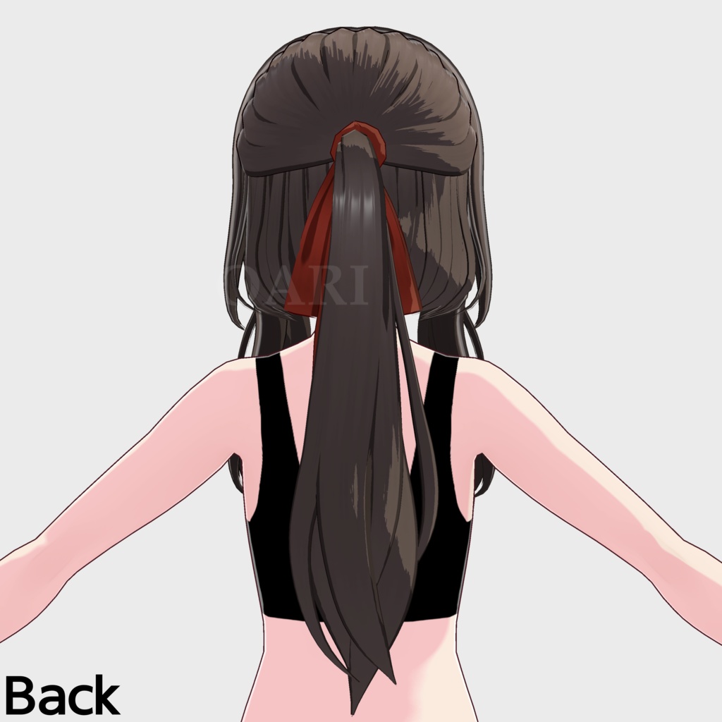 【VRoid】ローポニーテールヘアプリセット / low ponytail hair preset