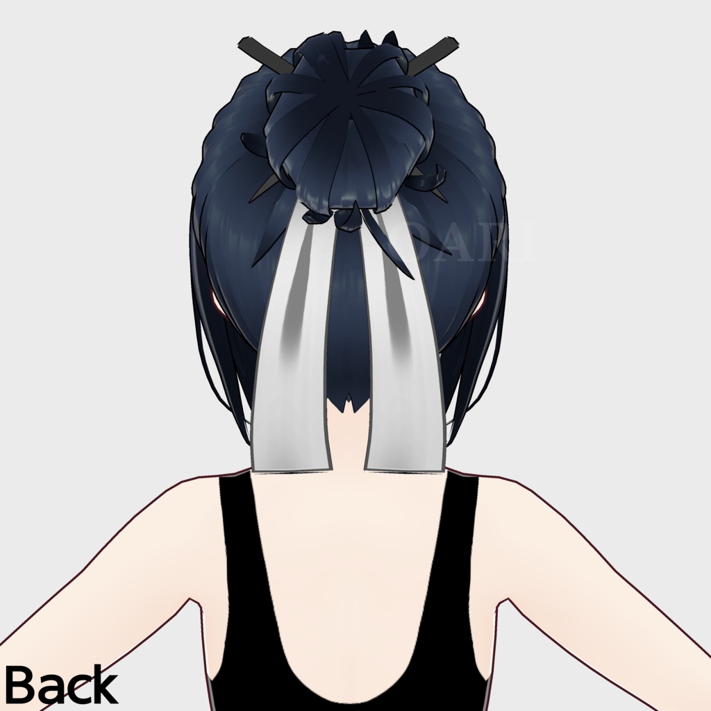 【VRoid】お団子ヘアプリセット / single bun hair preset