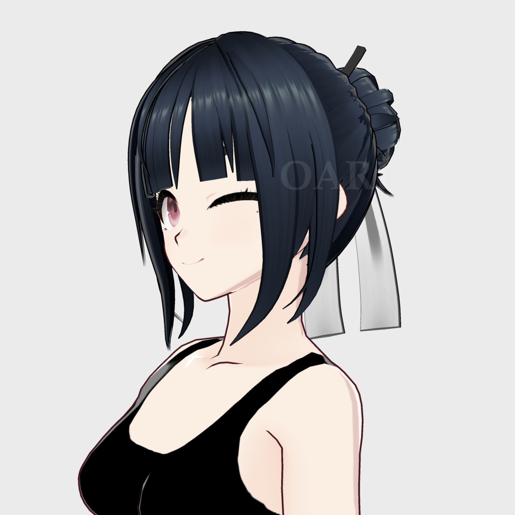 【VRoid】お団子ヘアプリセット / single bun hair preset