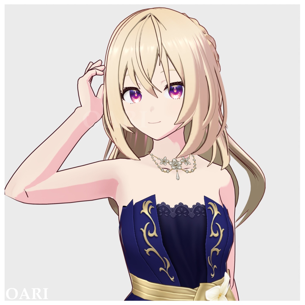 【VRoid】三つ編みロングヘアプリセット / Long hair with braids preset