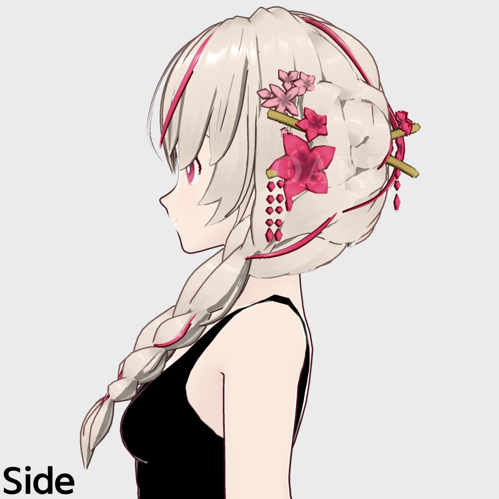 【VRoid】フラワーブレイドヘアプリセット / Flower braid hair preset