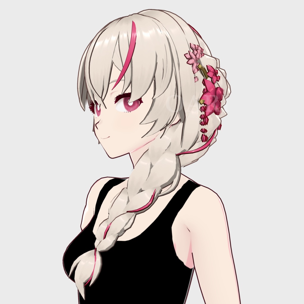 【VRoid】フラワーブレイドヘアプリセット / Flower braid hair preset