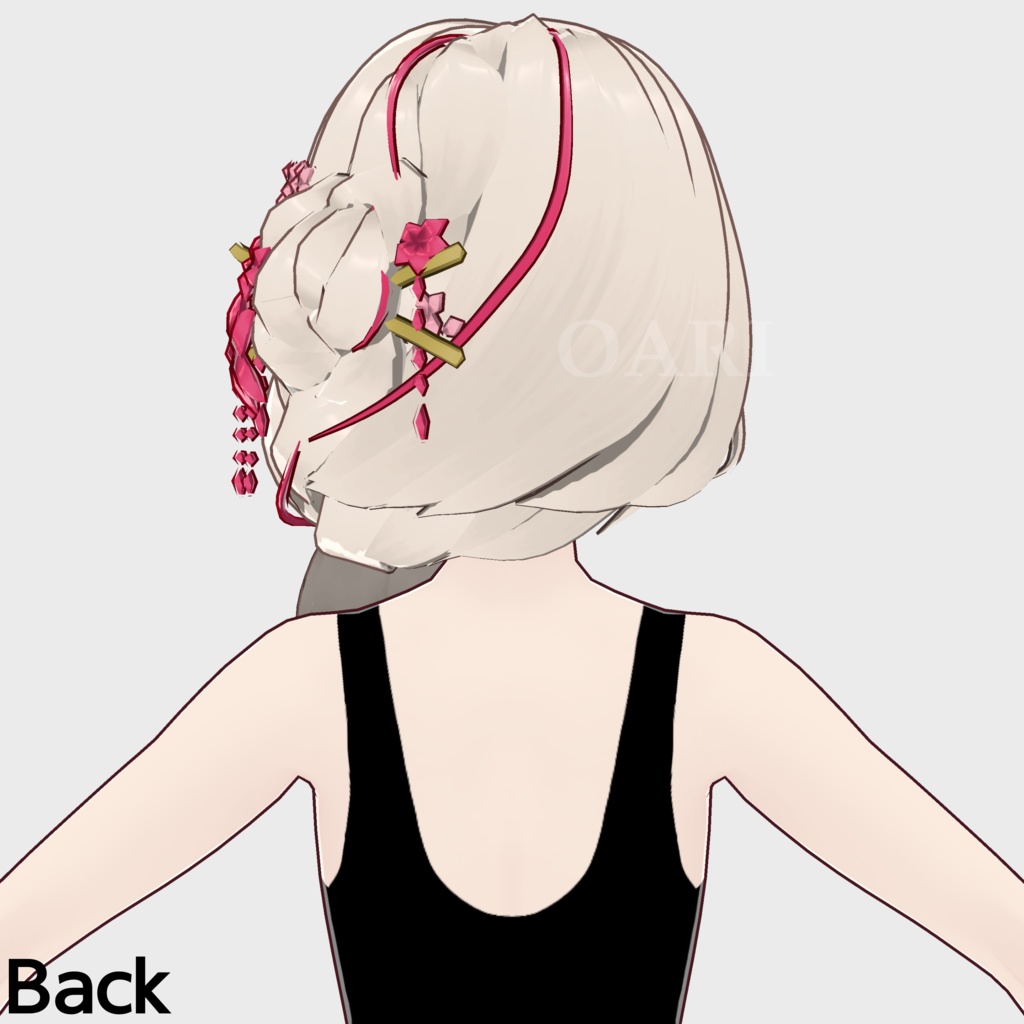 【VRoid】フラワーブレイドヘアプリセット / Flower braid hair preset