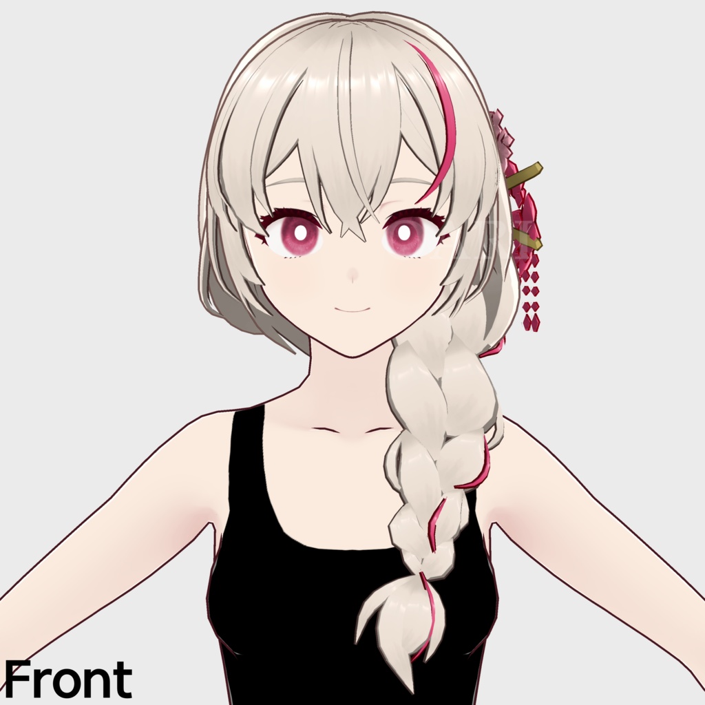 【VRoid】フラワーブレイドヘアプリセット / Flower braid hair preset