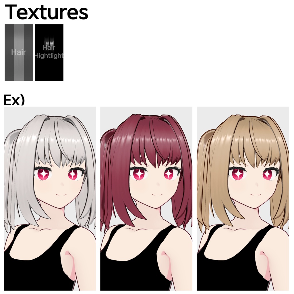 【VRoid】 ツインテールヘアプリセット / Twintail hair preset