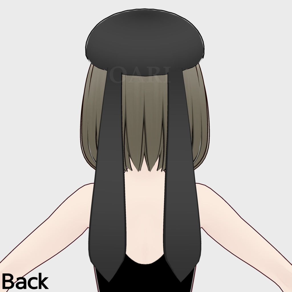 【VRoid】うさみみベレー帽ヘアプリセット / Hair with bunny beret preset