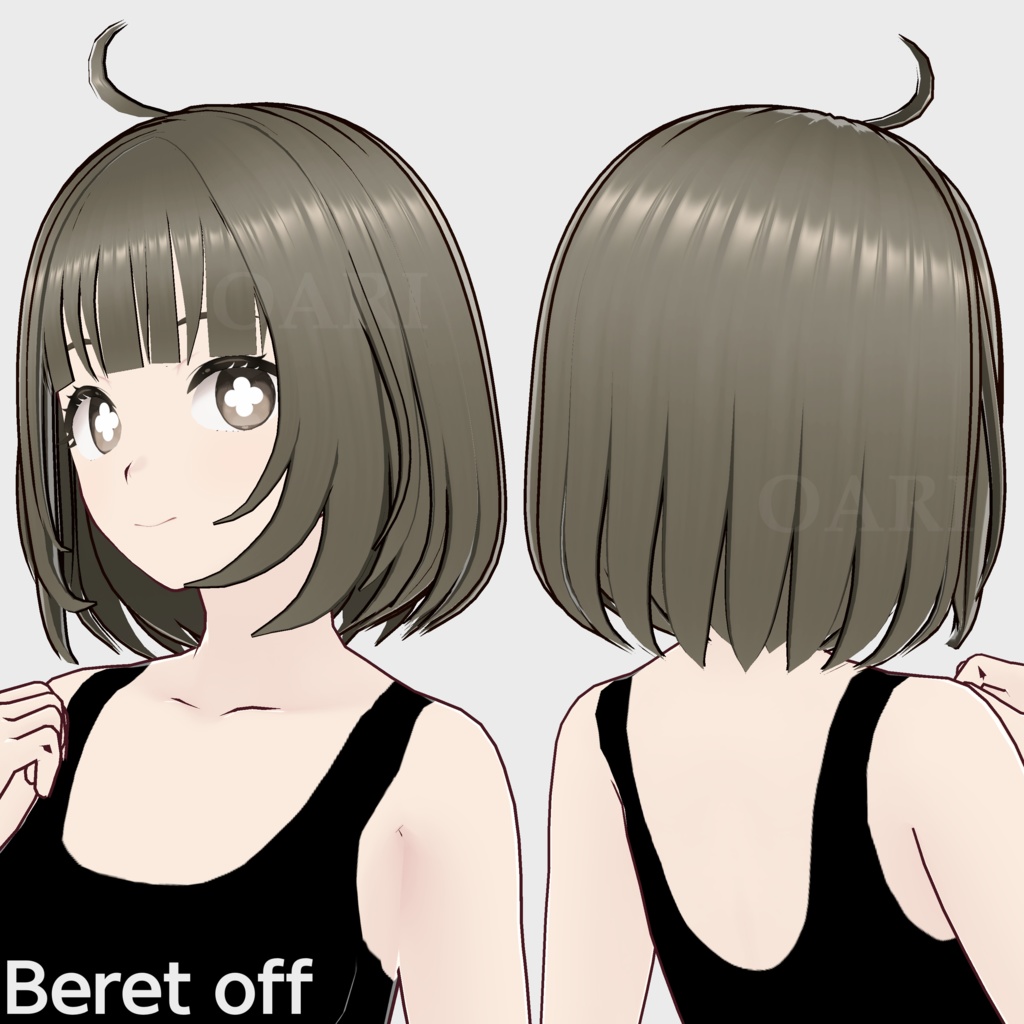 【VRoid】うさみみベレー帽ヘアプリセット / Hair with bunny beret preset
