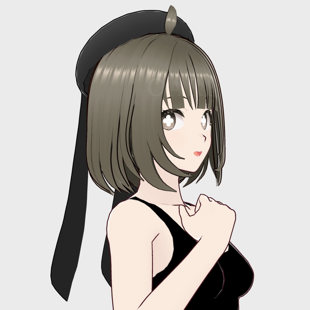 【VRoid】うさみみベレー帽ヘアプリセット / Hair with bunny beret preset