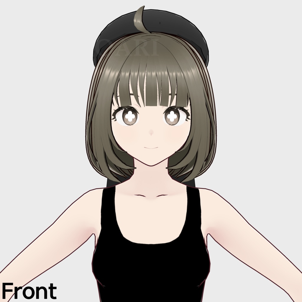 【VRoid】うさみみベレー帽ヘアプリセット / Hair with bunny beret preset