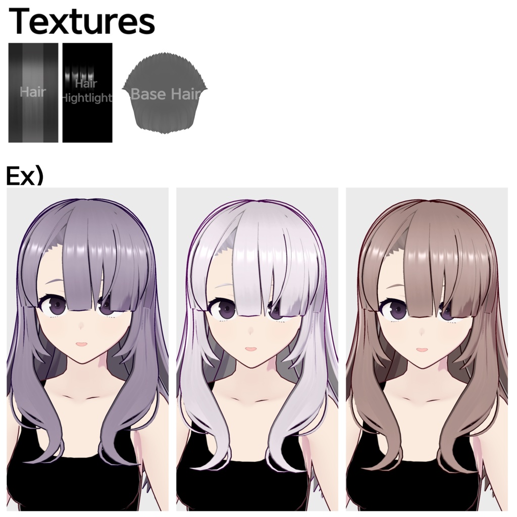 【VRoid】 ロングヘアプリセット / Long hair preset
