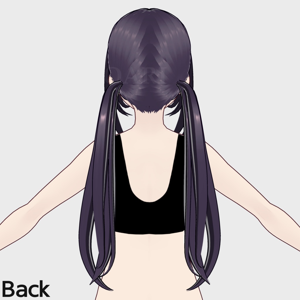 【VRoid】 ローツインテールヘアプリセット / Low twintail hair preset