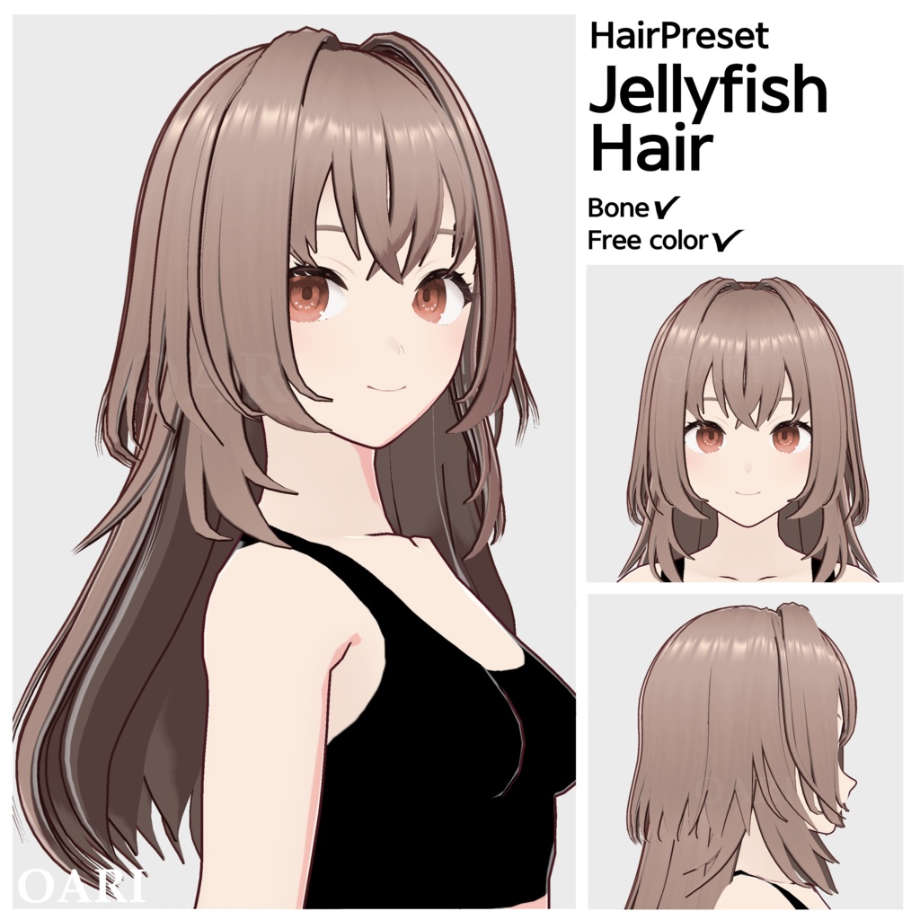 【VRoid】クラゲヘアプリセット / Jellyfish hair preset