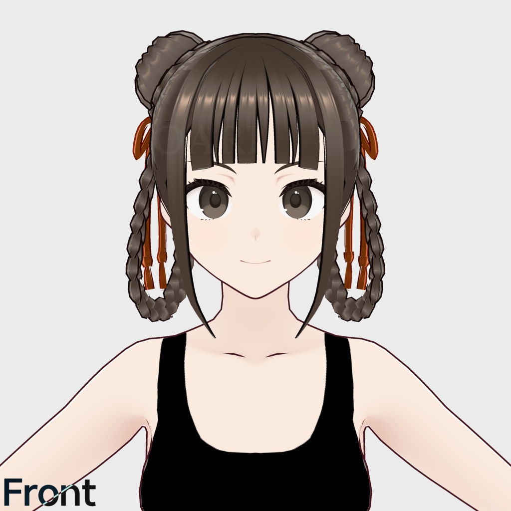 【VRoid】ツインお団子ヘアプリセット / Double buns hair preset