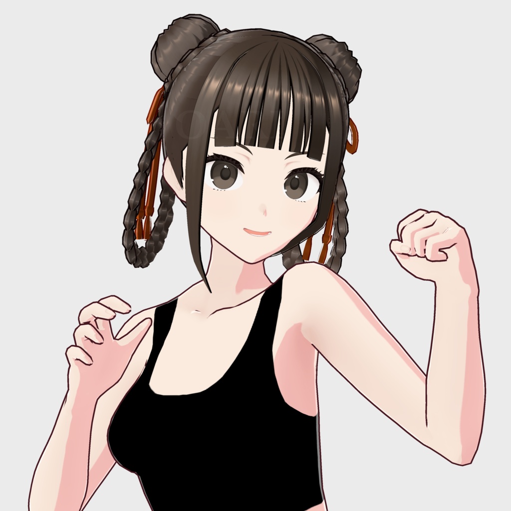 【VRoid】ツインお団子ヘアプリセット / Double buns hair preset