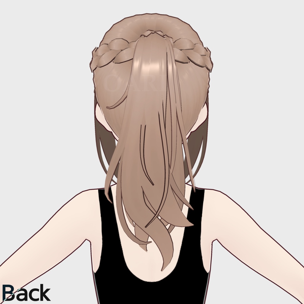 【VRoid】三つ編みポニーテールヘアプリセット / Braid ponytail hair preset