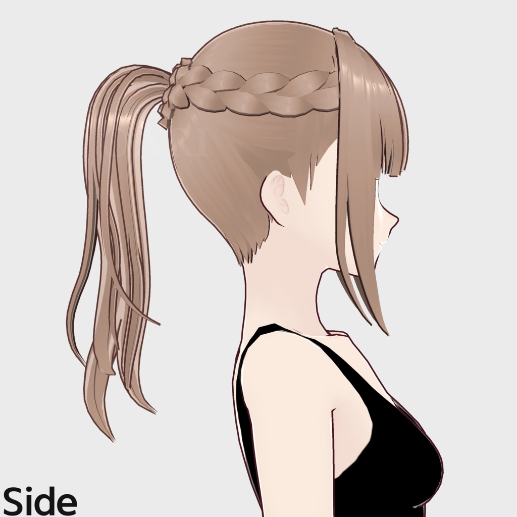 【VRoid】三つ編みポニーテールヘアプリセット / Braid ponytail hair preset