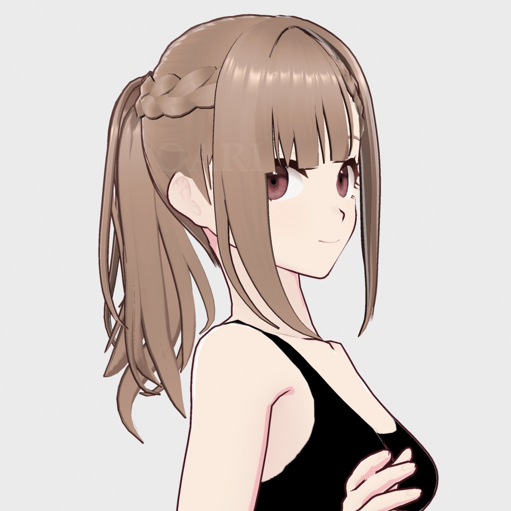 【VRoid】三つ編みポニーテールヘアプリセット / Braid ponytail hair preset