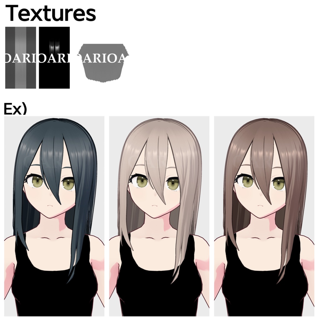 【VRoid】ロングヘアプリセット / Long hair preset