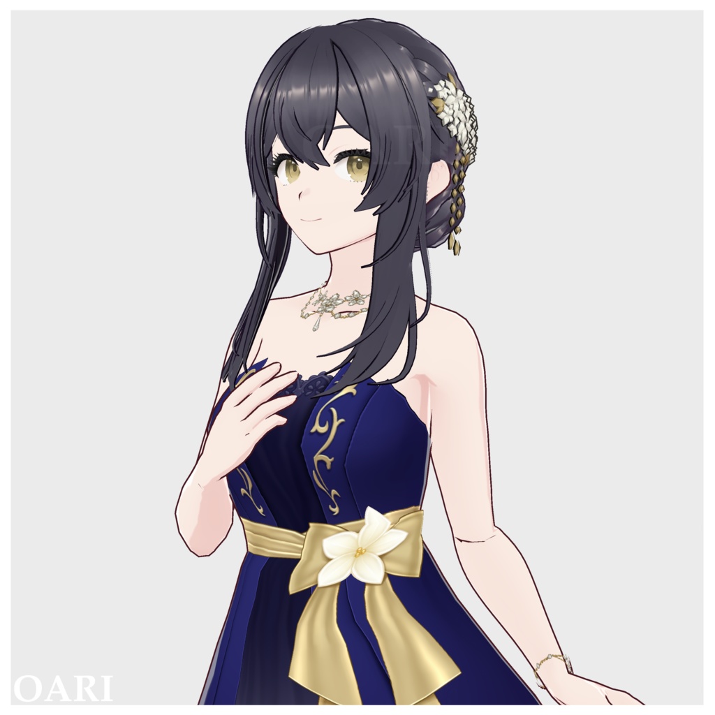 【VRoid】フラワーブレイドヘアプリセット / Flower braid hair preset