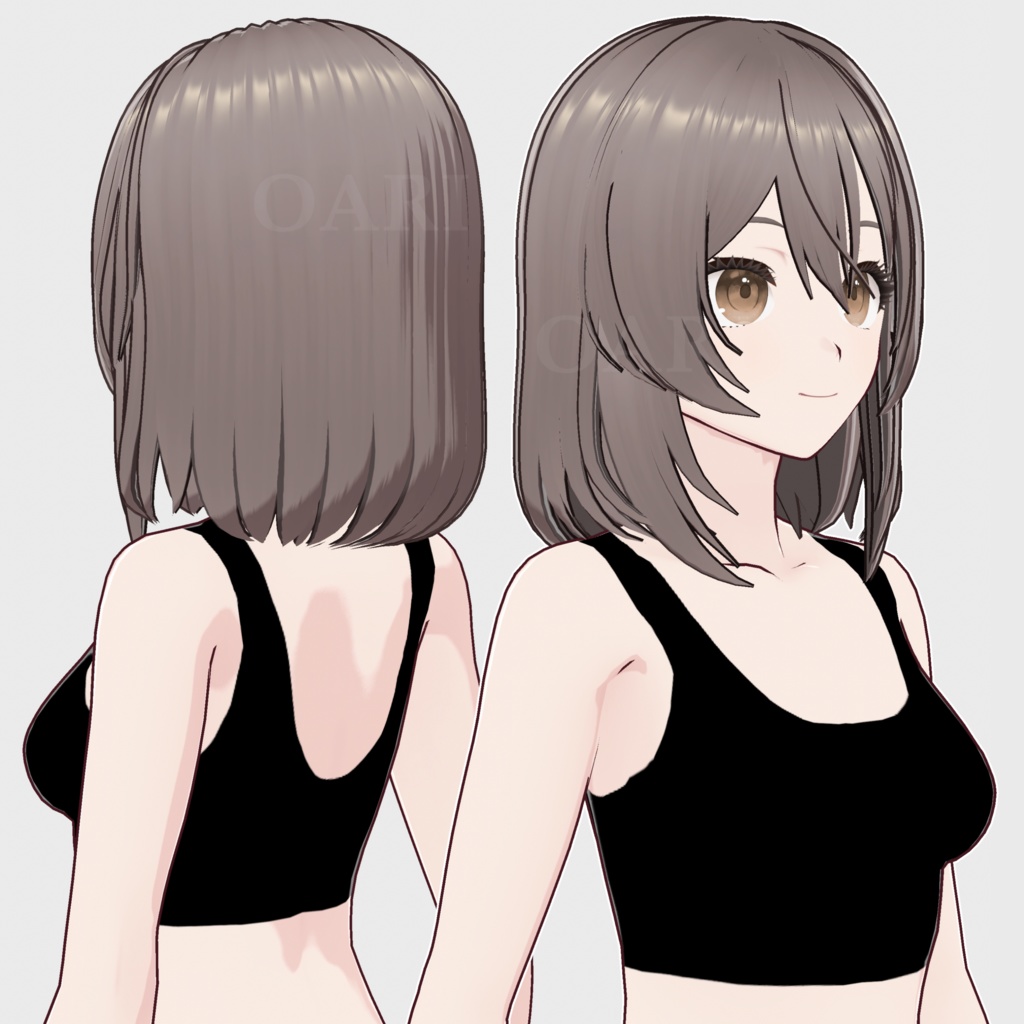 【VRoid】セミロングヘアプリセット / Semi-long hair preset