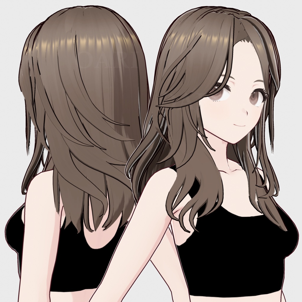 【VRoid】ウェーブロングヘアプリセット / Wavy long hair preset