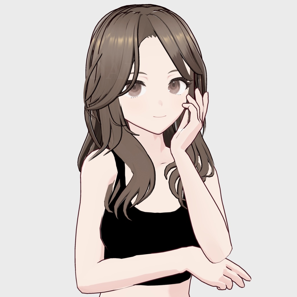 【VRoid】ウェーブロングヘアプリセット / Wavy long hair preset