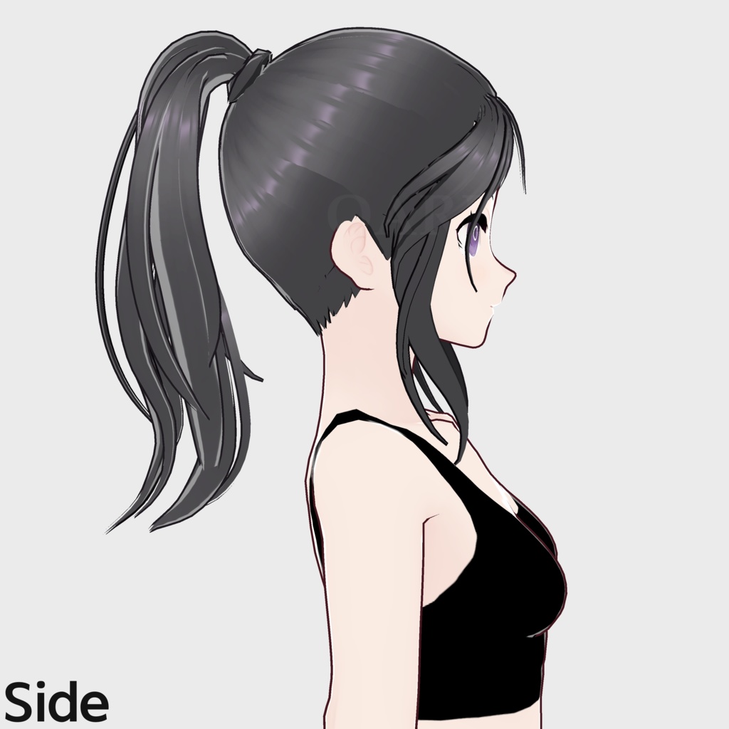 【VRoid】ハイポニーテールヘアプリセット / High ponytail hair preset