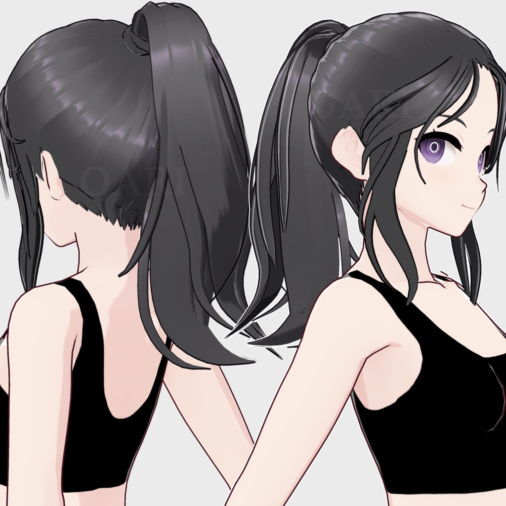【VRoid】ハイポニーテールヘアプリセット / High ponytail hair preset