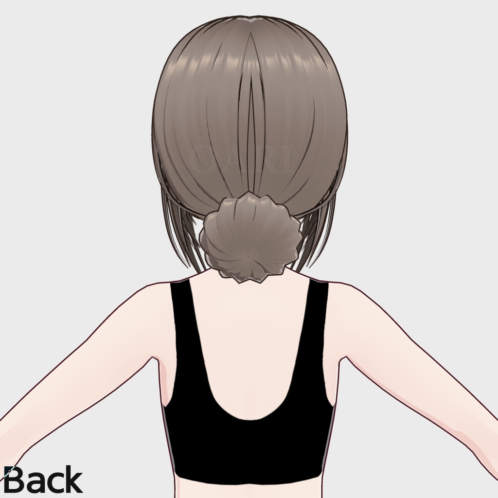 【VRoid】お団子ヘアプリセット / Low bun hair preset