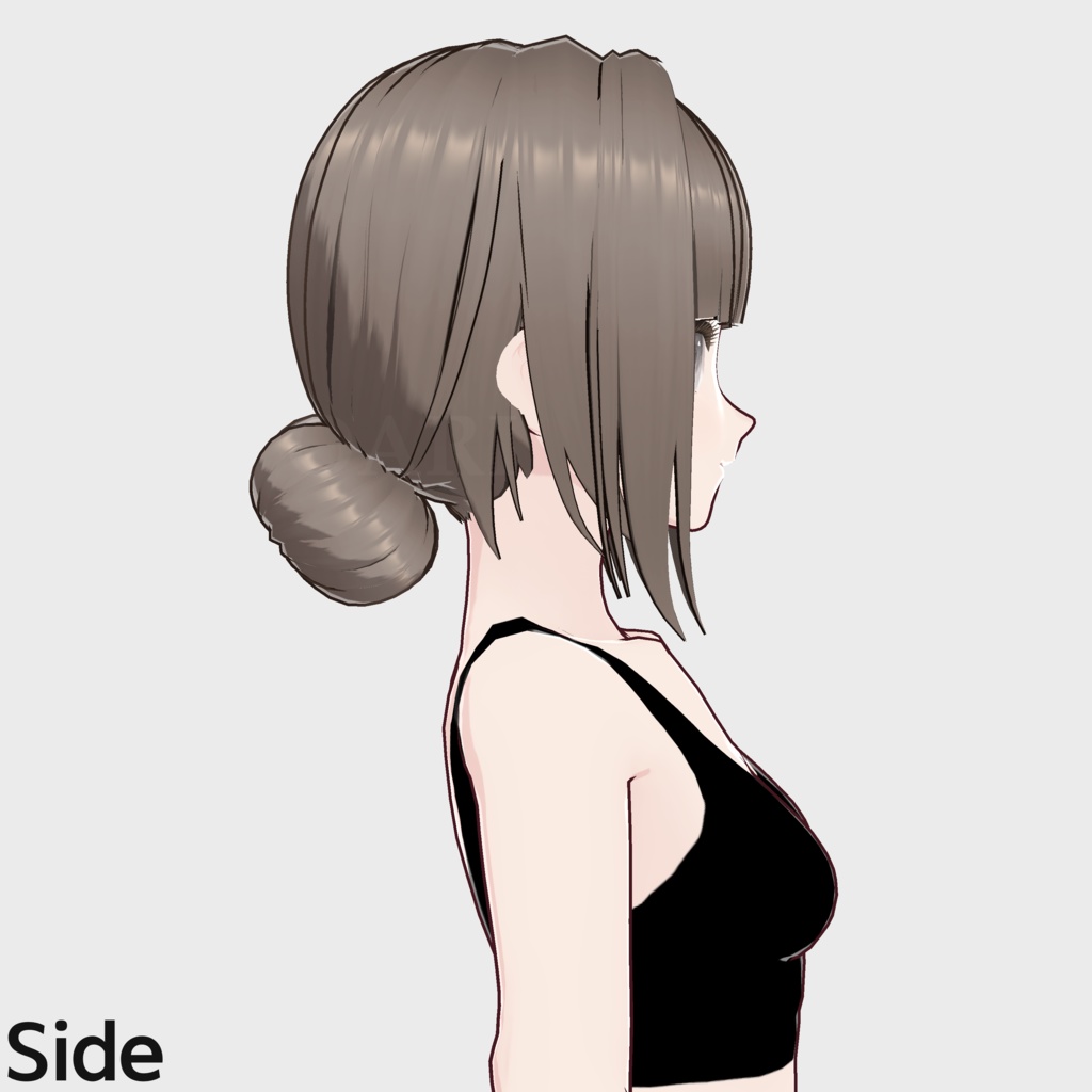 【VRoid】お団子ヘアプリセット / Low bun hair preset