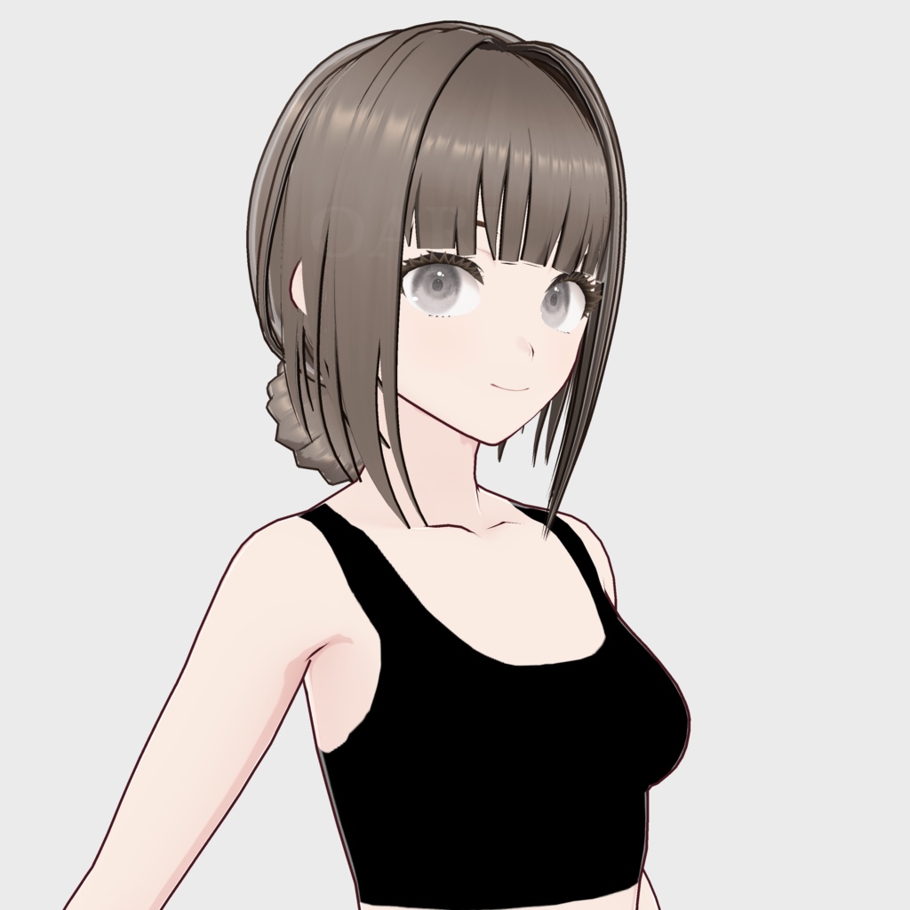 【VRoid】お団子ヘアプリセット / Low bun hair preset