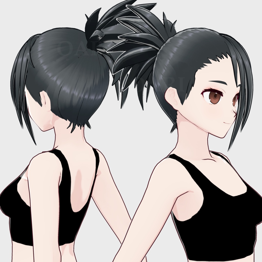 【VRoid】ハイポニーテールヘアプリセット / High ponytail hair preset