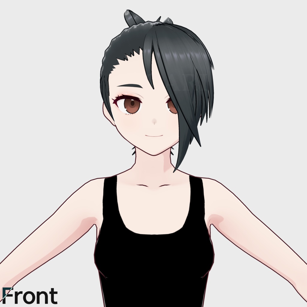 【VRoid】ハイポニーテールヘアプリセット / High ponytail hair preset