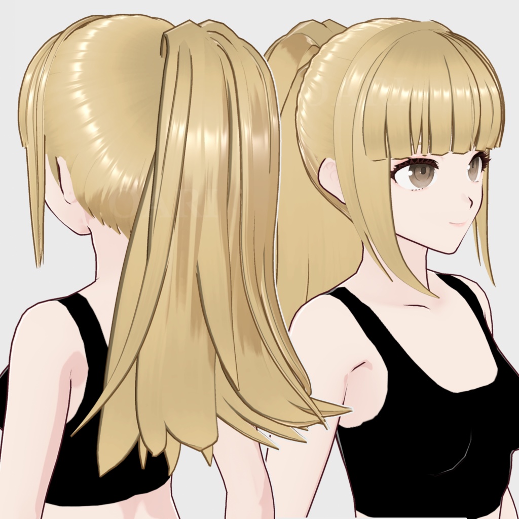 【VRoid】ハイポニーテールヘアプリセット / High ponytail hair preset