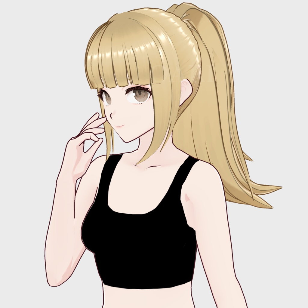 【VRoid】ハイポニーテールヘアプリセット / High ponytail hair preset