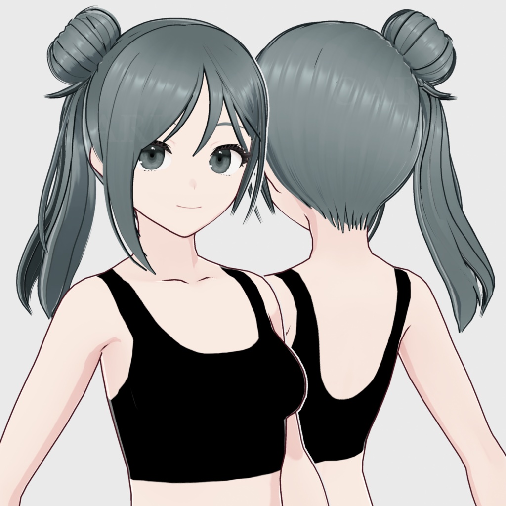 【VRoid】サイドお団子ヘアプリセット / Side bun hair preset