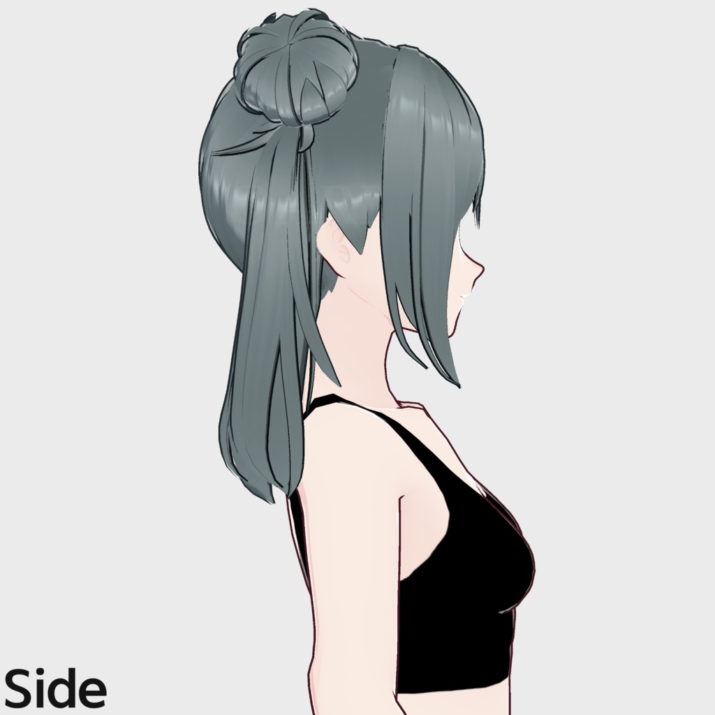 【VRoid】サイドお団子ヘアプリセット / Side bun hair preset