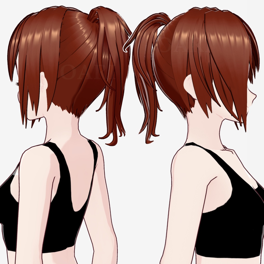 【VRoid】ハイポニーテールヘアプリセット / High ponytail hair preset