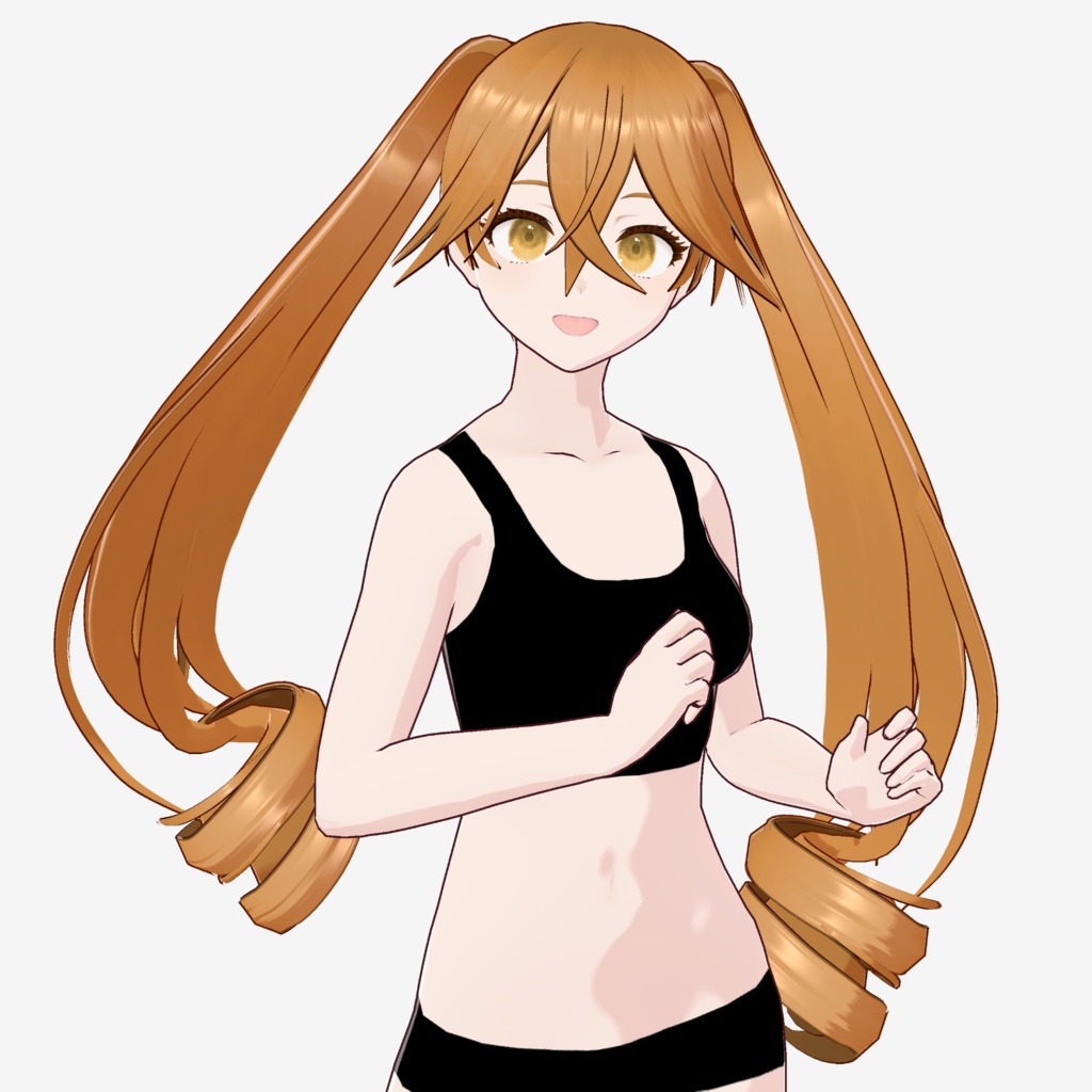 【VRoid】ロングツインテールヘアプリセット / Long twintail hair preset