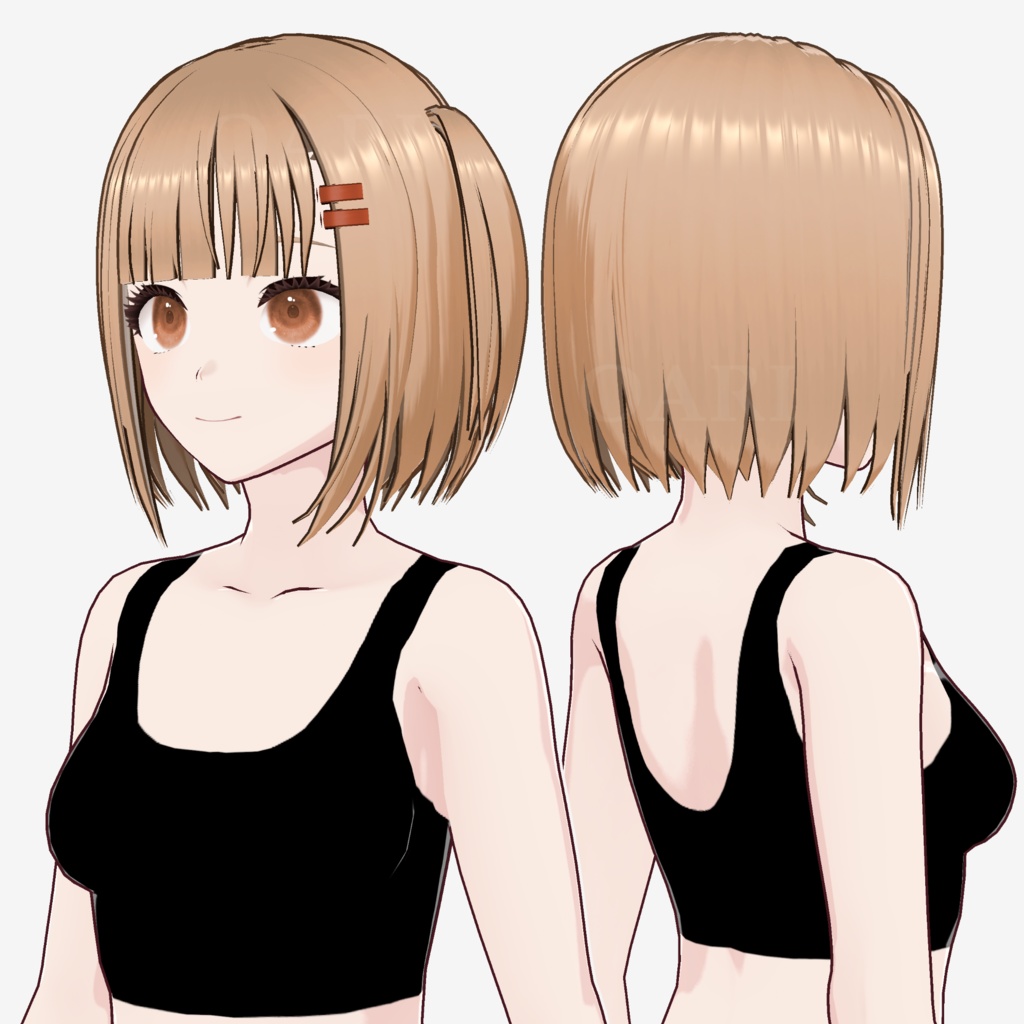 【VRoid】サイドテールボブヘアプリセット / Bob hair with sidetail preset
