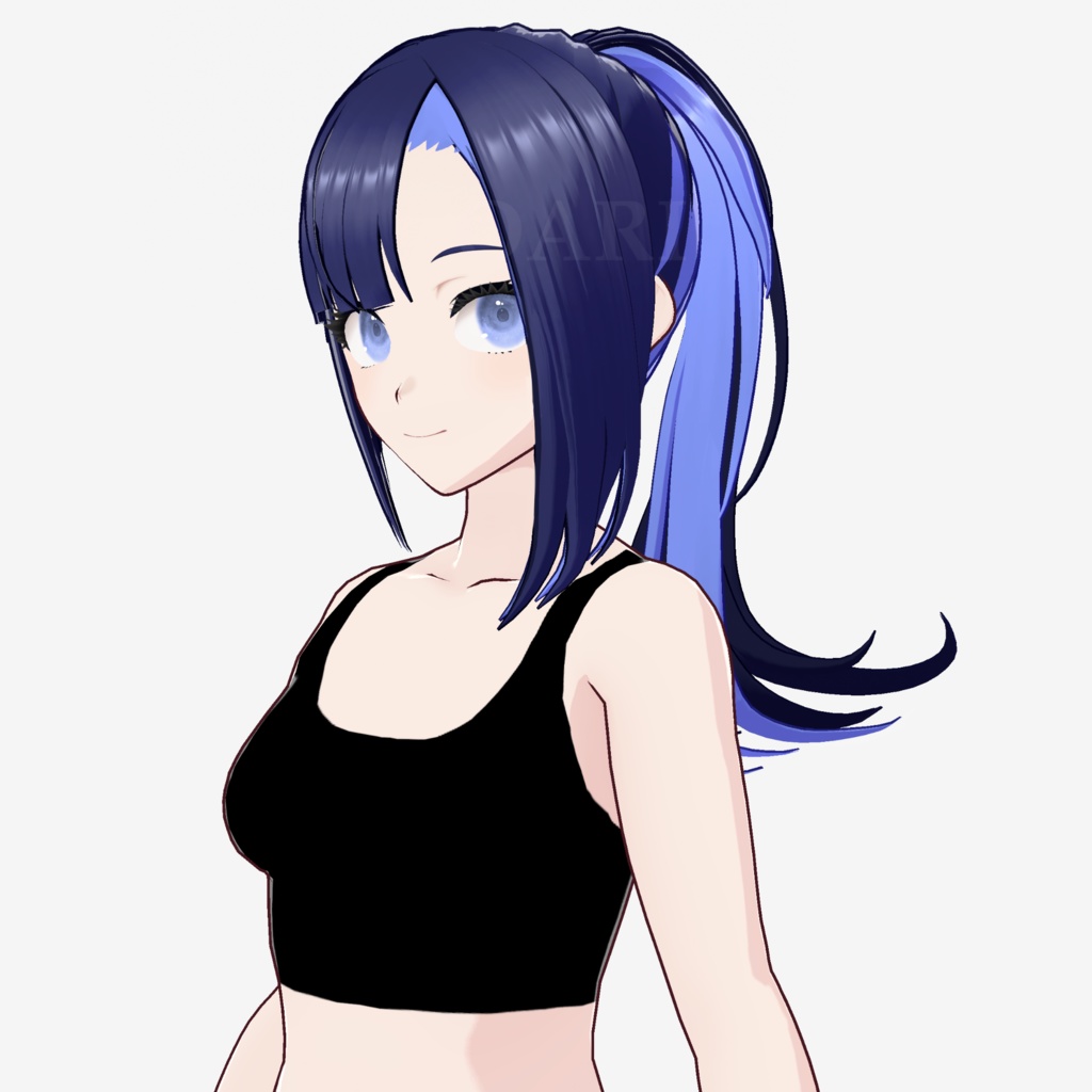 【VRoid】ツートンポニーテールヘアプリセット / Two tone ponytail hair preset