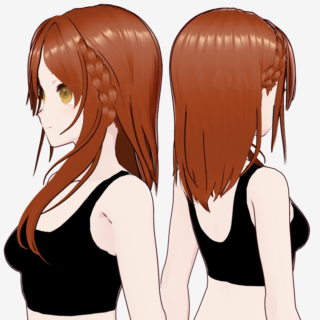 【VRoid】三つ編みロングヘアプリセット / Long hair with braids preset